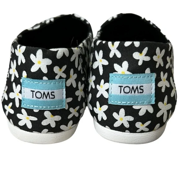 TOMS Alpargata Cloudbound Black Sun Daisies Slip on Shoes (6) - Picture 6 of 10
